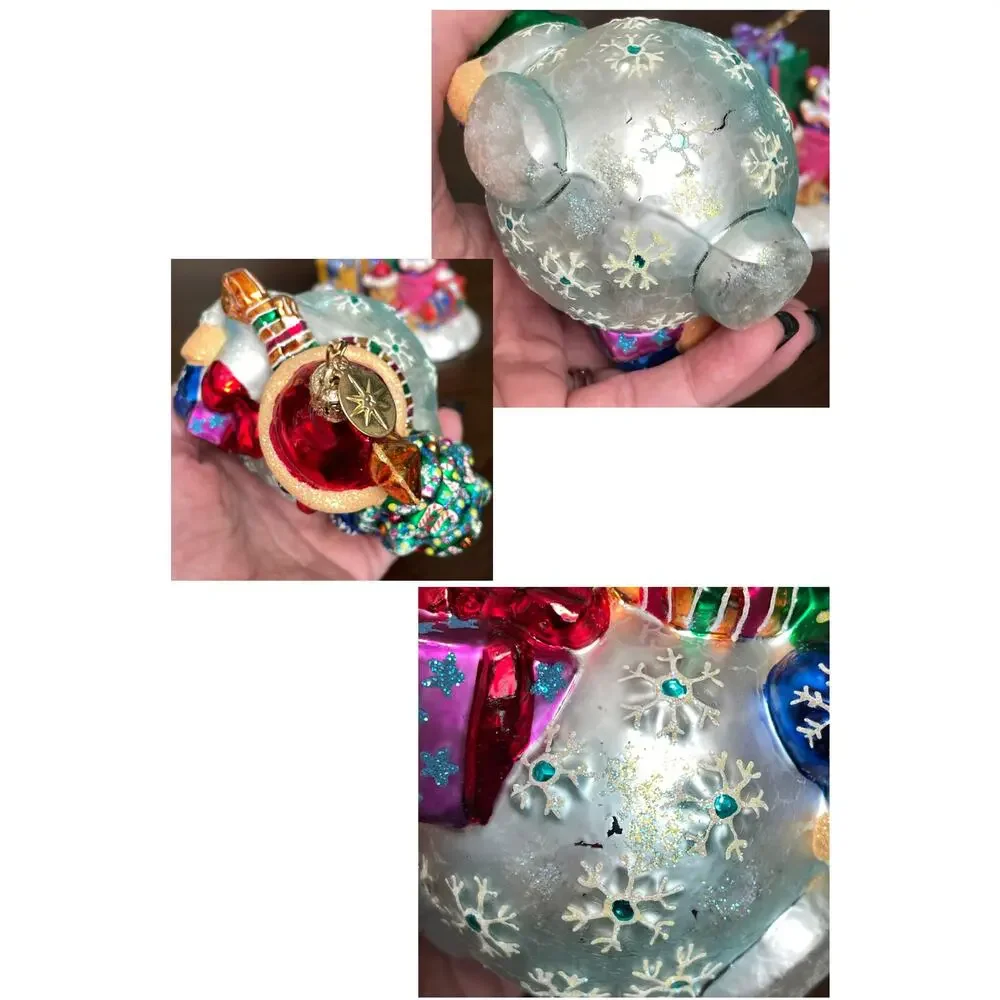 Christopher Radko Chubby Cheer Delight Snowman Ornament & Stand Vtg 2000 READ